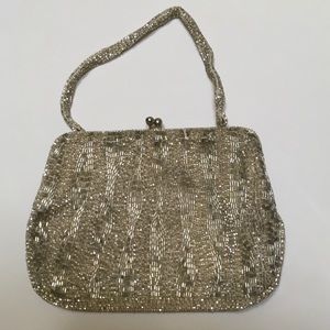 Vintage Richere Beaded Silver Evening Purse